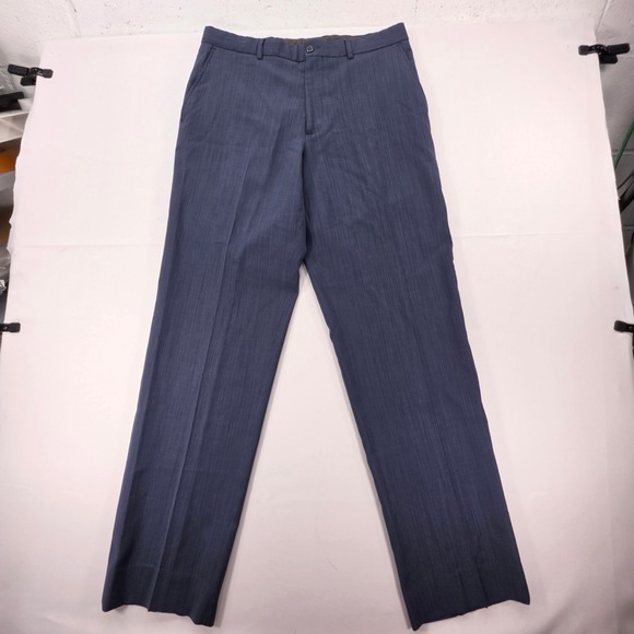 Linea Naturale Other - Linea Naturale Mens 35 Blue 100% Wool Textured Flat Front Dress Pants Trousers